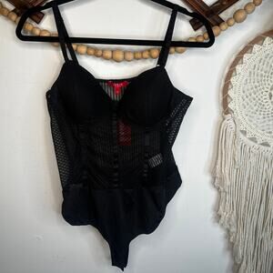 NEW Guess Black Mesh Bodysuit